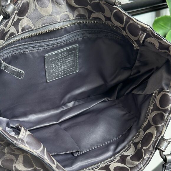 Coach Black and Gray Signature Tote - Picture 11 of 12